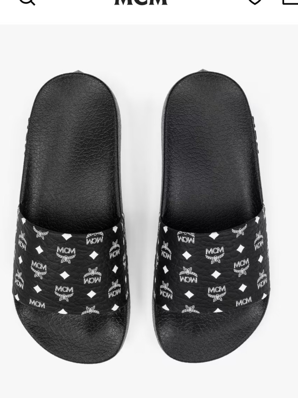 Monogram Print Rubber Slides - Picture 7 of 9